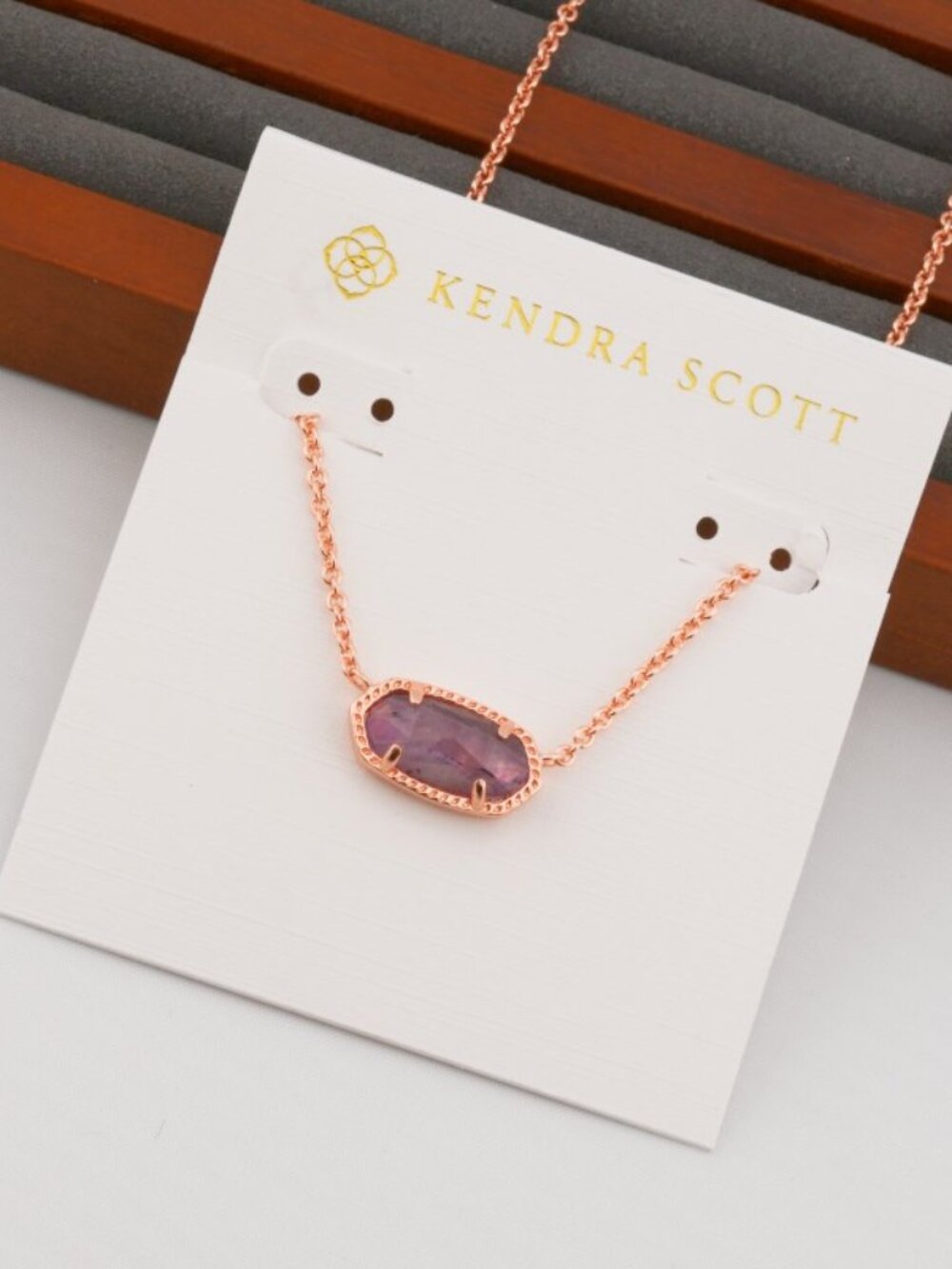 Kendra Scott Rose Gold Necklace with Purple Stone